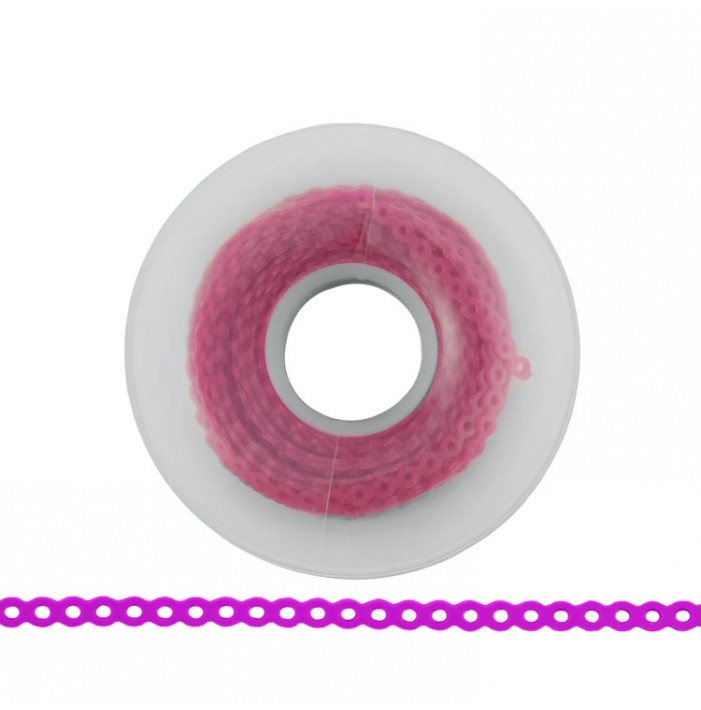 ElastoMax Uno elastomeric chain, closed pink (4.5m spool)