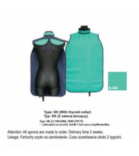 X-Ray Apron type SK-With thyroid collar heavy 0.50mm Pb, 40x60mm