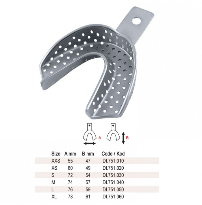 Impression tray regular perforated lower