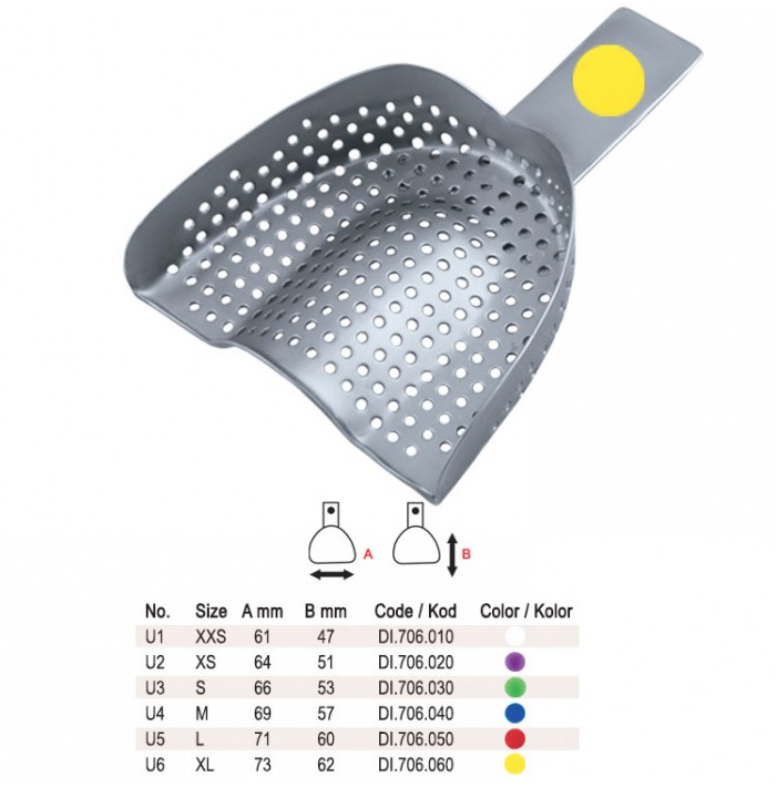 ID-Color Impression tray regular perforated without rim upper