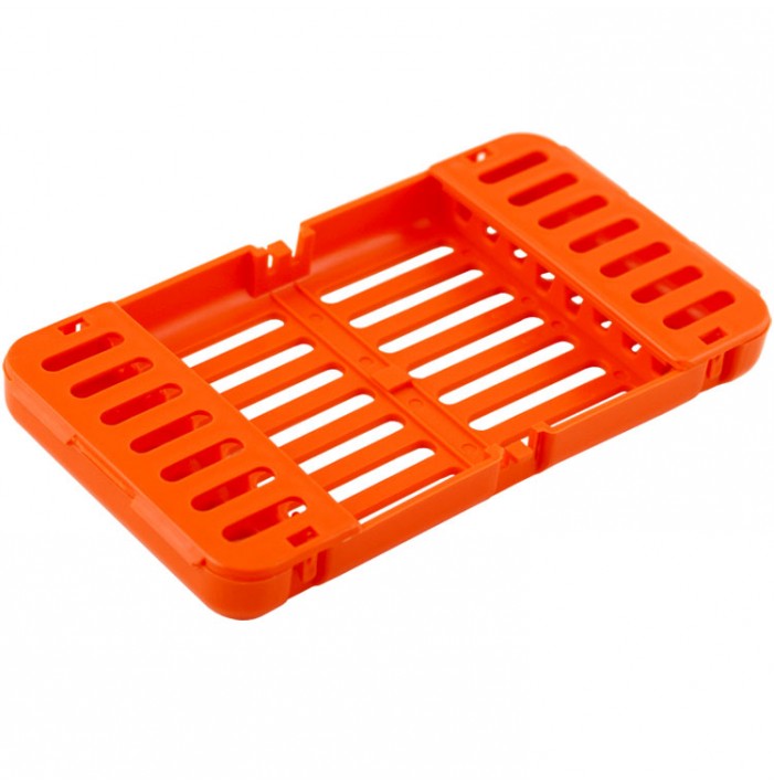 Cassette tray plastic autoclavable orange 185 x 100 x 20 mm