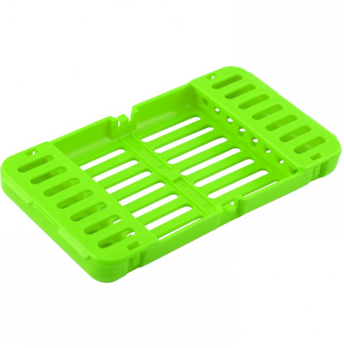 Cassette tray plastic autoclavable green 185 x 100 x 20 mm