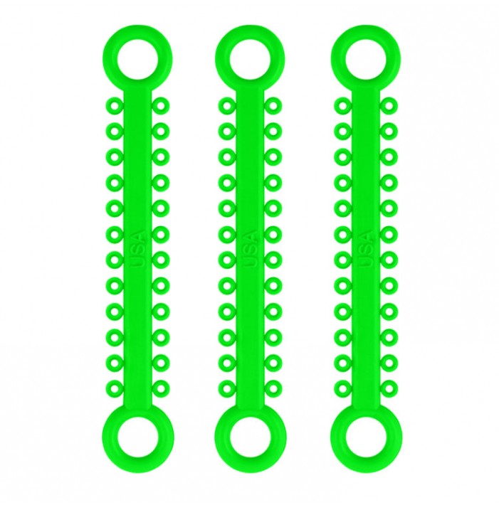 ElastoMax Solo ligatures, latex free, flourescent green (46 sticks, 1012 ligatures, latex free,)