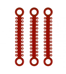 ElastoMax Solo ligatures, latex free, metallic red (46 sticks, 1012 ligatures, latex free,)