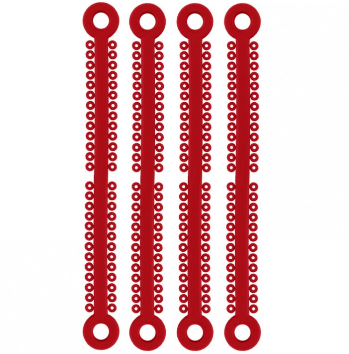 ElastoMax Duo ligatures, Latex free, red (20 sticks, 1008 ligatures)