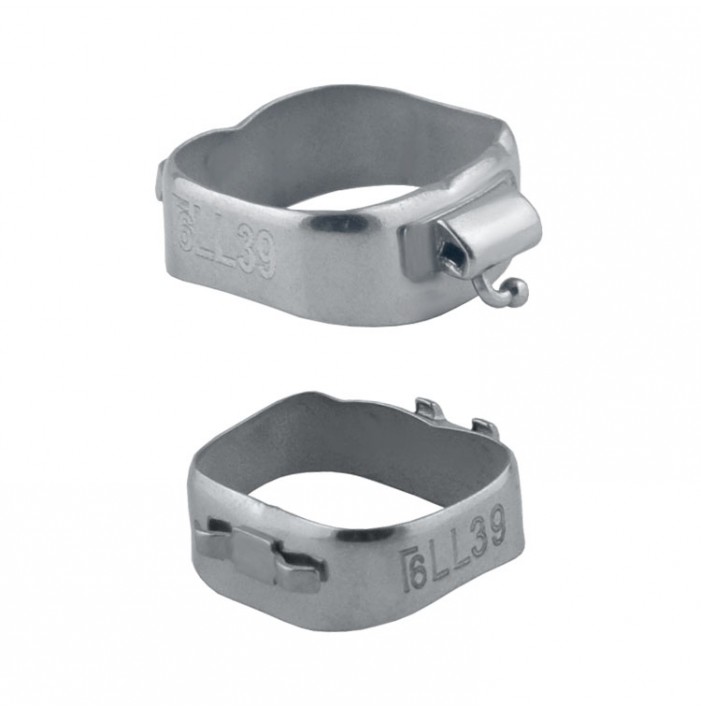 Sure-Fit Pre-Welded molar band + single non-convertible buccal tube .022" + lingual cleat, lower left