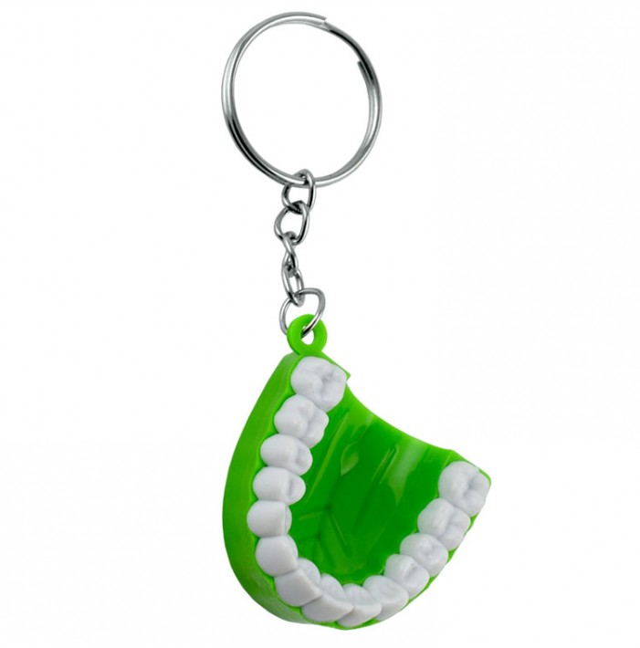 Breloczki do kluczy w kształcie zęba zielony