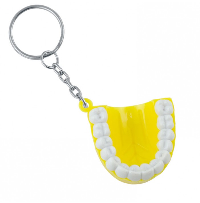 Breloczki do kluczy w kształcie zęba żółty