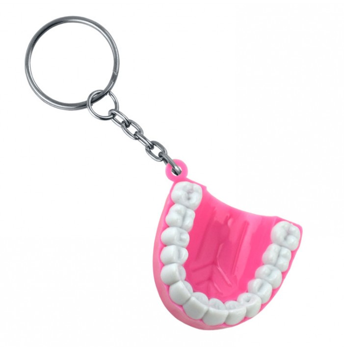 Breloczki do kluczy w kształcie zęba różowy