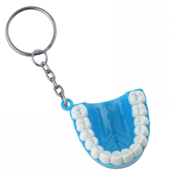 Breloczki do kluczy w kształcie zęba niebieski