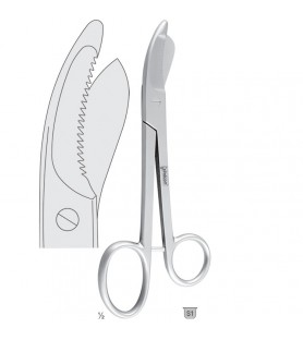 Scissors plaster Bruns/Bohler serrated 240mm
