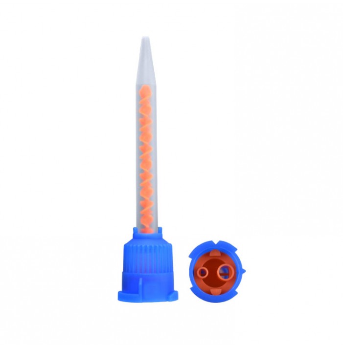 DENTALINE Mixing tips fine dark blue/ orange long 63mm, 4:1 ratio (Pack of 50 pieces)
