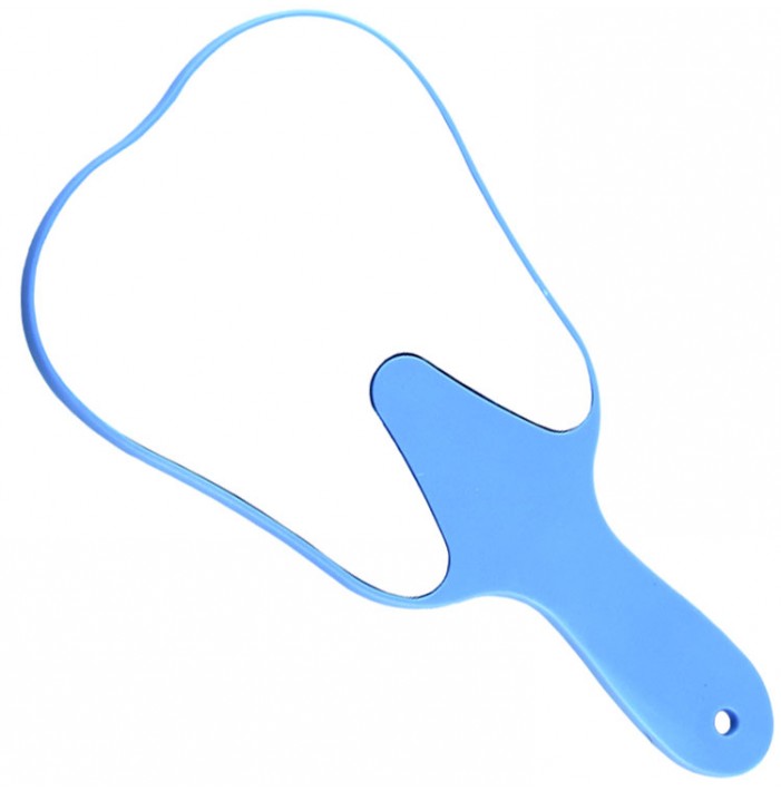 Hand mirror for patient blue
