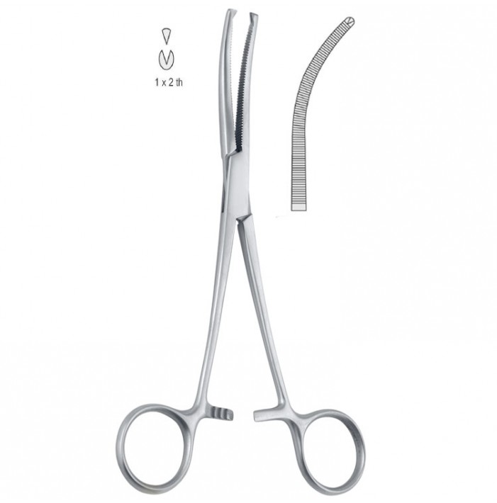 Forceps artery Kocher 1x2th curved 145mm