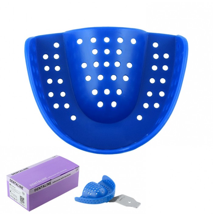 DENTALINE Disposable impression trays blue, orthodontic upper size M fig. 17 (Pack of 25 pieces)