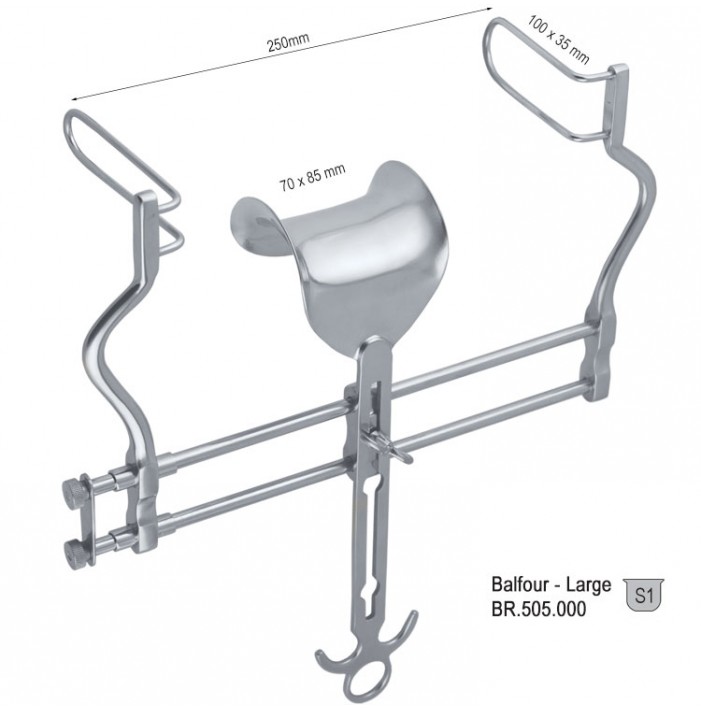 Hak Balfour-Large brzuszny automatyczny, zestaw