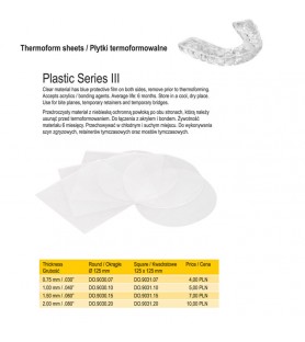 Plastic Series III thermoform sheets round 2.00mm/.080"