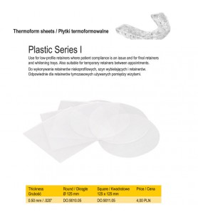 Plastic Series I thermoform sheets round 0.50mm/.020"