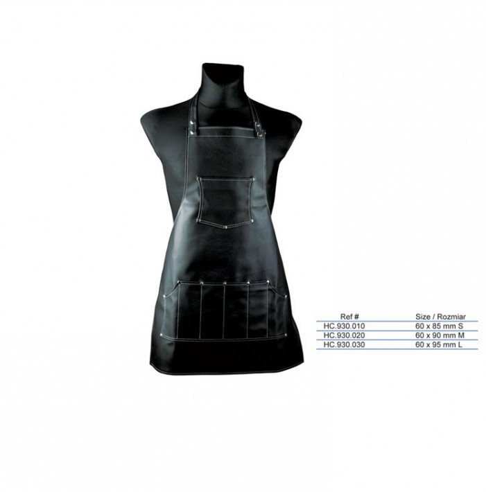 Leather hairdressing barber apron black size S  60 x 85 mm