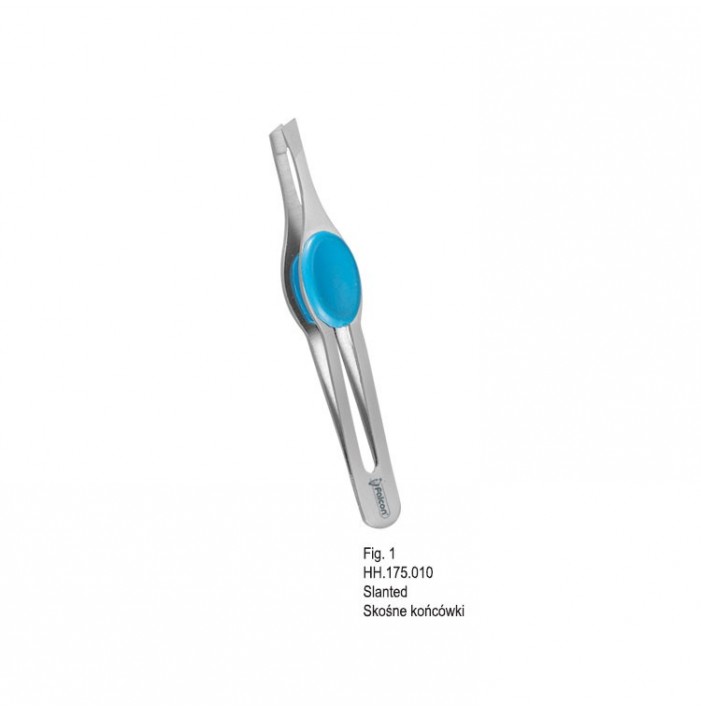 Professional Line tweezers Falcon Blue slanted point fig. 1