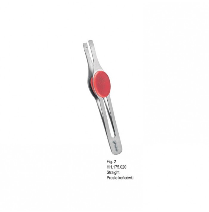 Professional Line tweezers Falcon Red straight point fig. 2