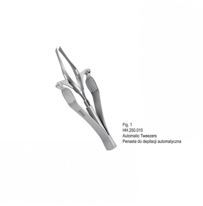 Professional Line automatic tweezers slanted point fig. 1