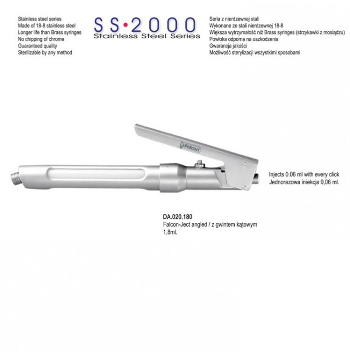 SS-2000 Syringe intraligamental Falcon-Ject angled 1.8ml. metric