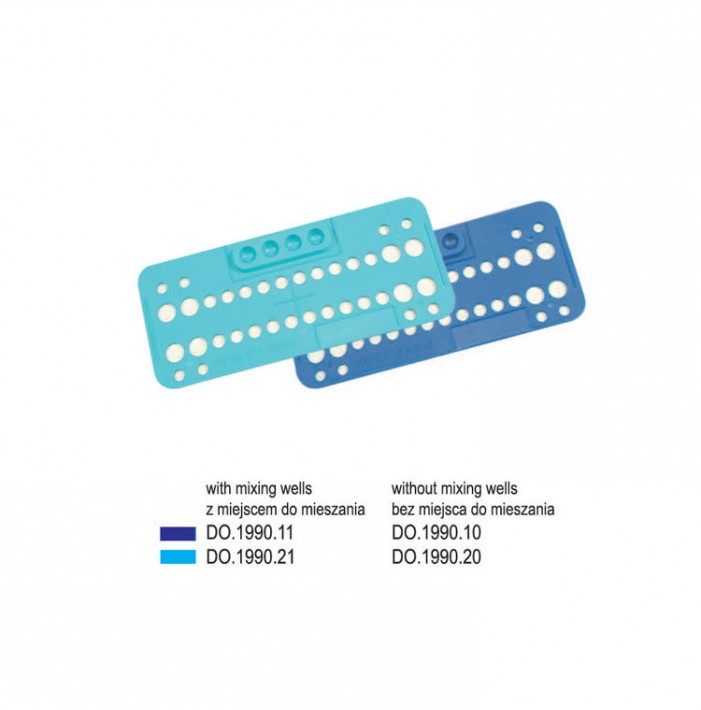 Disposable bonding tray without mixing wells blue