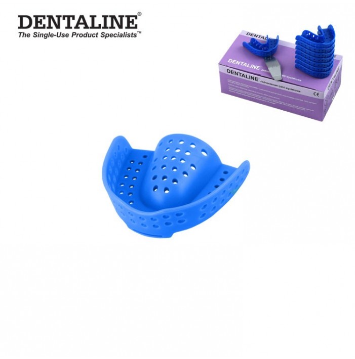 DENTALINE Disposable impression trays sky blue, orthodontic upper size M fig. 17 (Pack of 25 pieces)