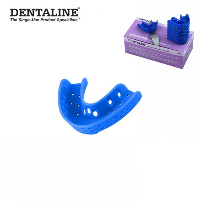 DENTALINE Disposable impression trays sky blue, orthodontic lower size M fig. 18 (Pack of 25 pieces)