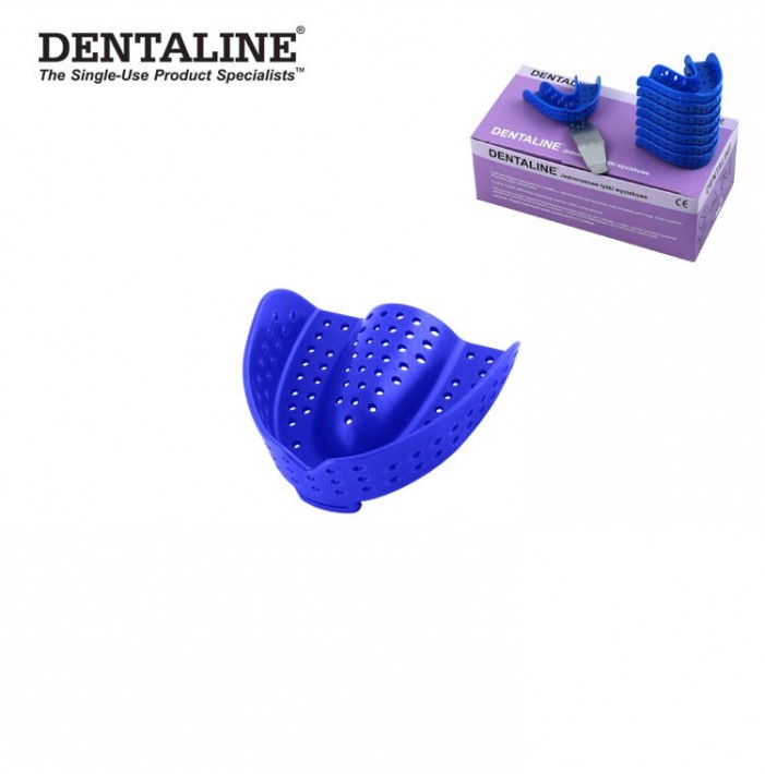 DENTALINE Disposable impression trays dark blue, orthodontic upper size L fig. 15 (Pack of 25 pieces)