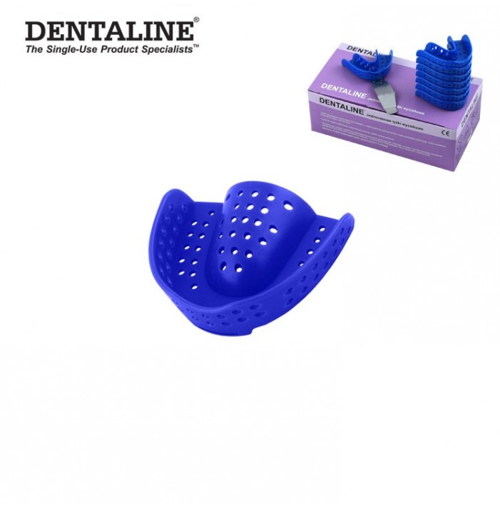 DENTALINE Disposable impression trays dark blue, orthodontic upper size M fig. 17 (Pack of 25 pieces)