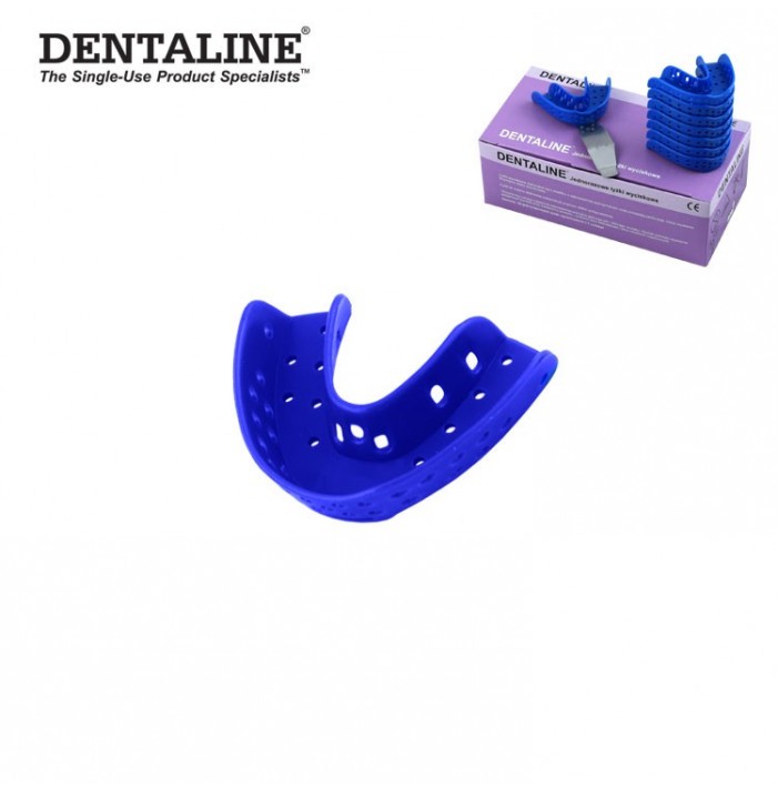 DENTALINE Disposable impression trays dark blue, orthodontic lower size M fig. 18 (Pack of 25 pieces)
