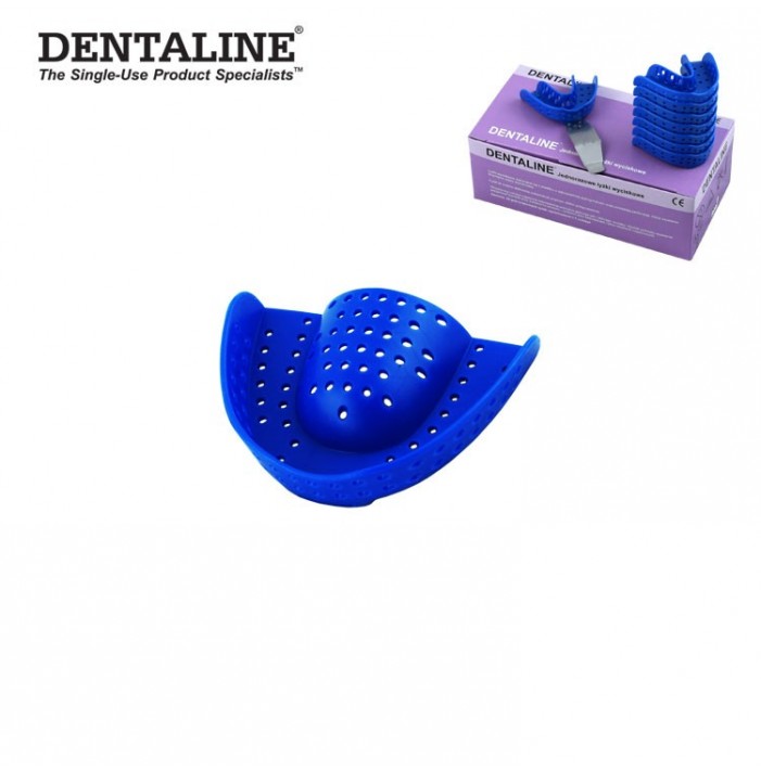 DENTALINE Disposable impression trays blue, regular upper size M fig. 13 (Pack of 25 pieces)