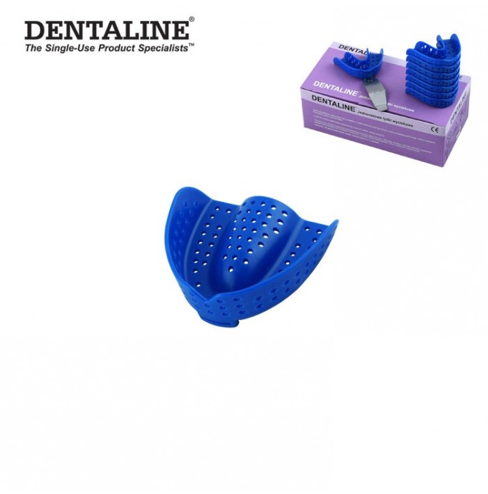 DENTALINE Disposable impression trays blue, orthodontic upper size L fig. 15 (Pack of 25 pieces)