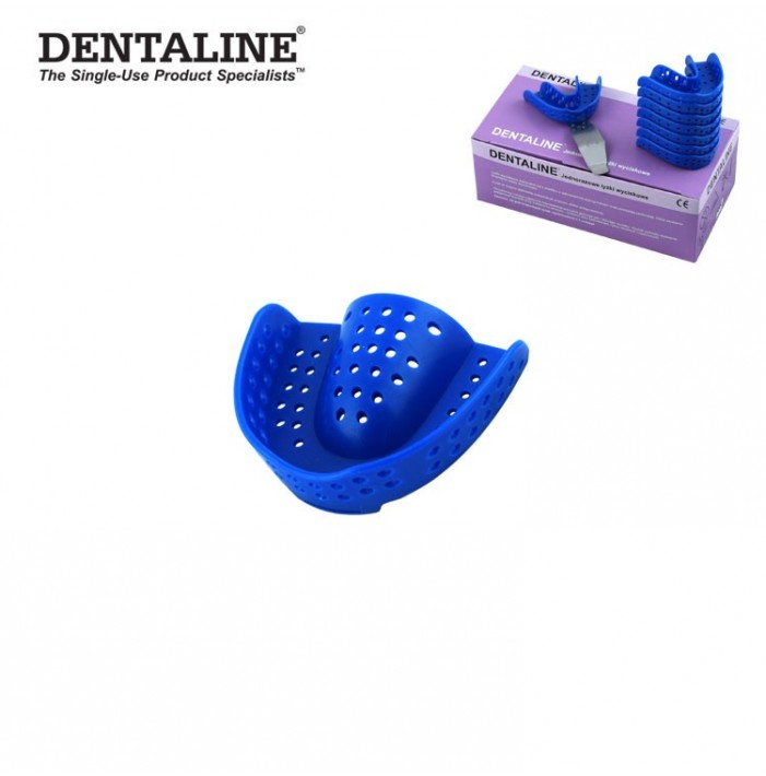 DENTALINE Jednorazowa łyżka wyciskowa niebieska ortodontyczna górna roz M fig.17 (25 szt.)