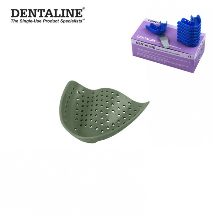 DENTALINE Disposable impression trays olive, edentulous upper size L fig. 3 (Pack of 25 pieces)