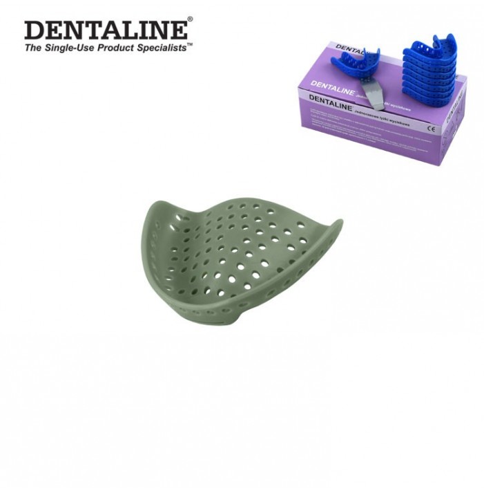 DENTALINE Disposable impression trays olive, edentulous upper size M fig. 5 (Pack of 25 pieces)