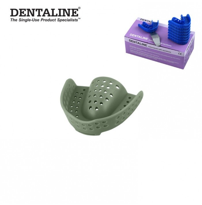 DENTALINE Disposable impression trays olive, orthodontic upper size M fig. 17 (Pack of 25 pieces)