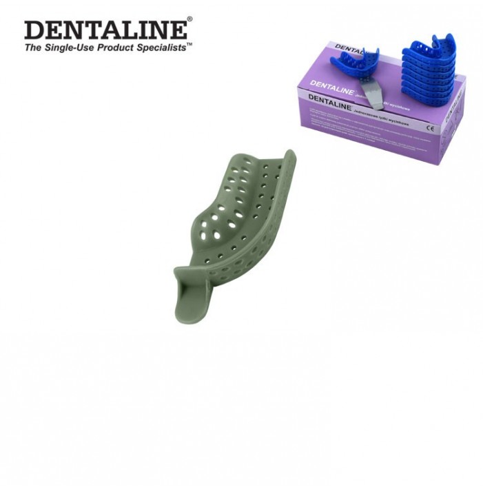 DENTALINE Disposable impression trays olive, partial upper right / lower left fig. 21 (Pack of 25 pieces)