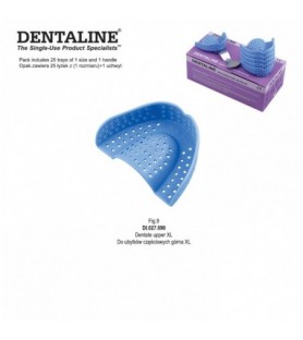 DENTALINE Disposable impression trays light blue, regular upper size XL fig. 9 (Pack of 25 pieces)