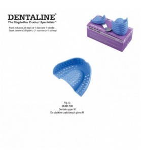 DENTALINE Disposable impression trays light blue, regular upper size M fig. 13 (Pack of 25 pieces)