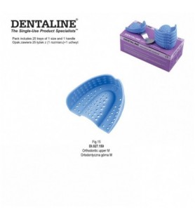 DENTALINE Disposable impression trays light blue, orthodontic upper size L fig. 15 (Pack of 25 pieces)