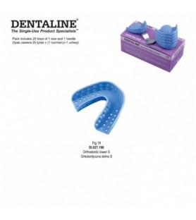 DENTALINE Jednorazowa łyżka wyciskowa ortodontyczna dolna roz S fig.18 (25 szt.)