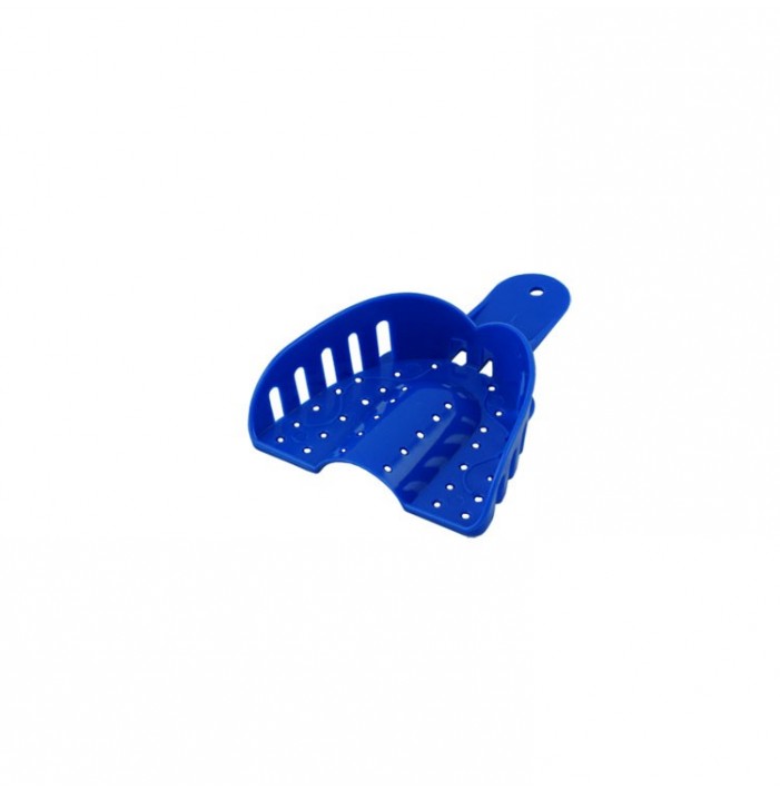 Singly Disposable impression trays dark blue upper L fig. 1 (Pack of 25 pieces)