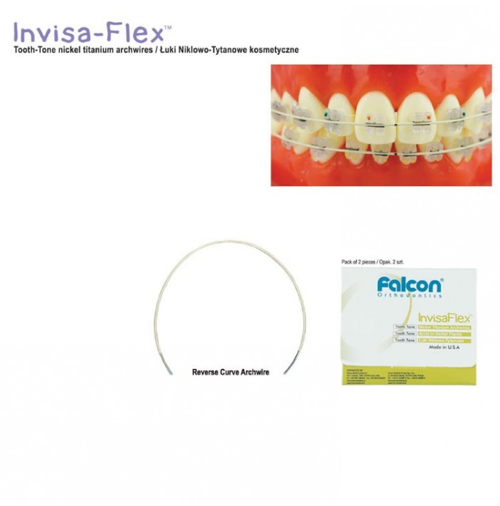InvisaFlex NiTi Tooth-Tone RCS square archwire lower .018" x .018" (Pack of 2 pieces)