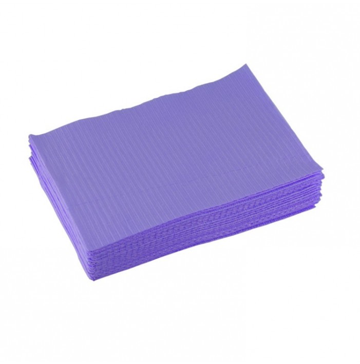 Dental Bibs, 3-ply, 33 x 45 cm, Lavender (Pack of 500 pieces)