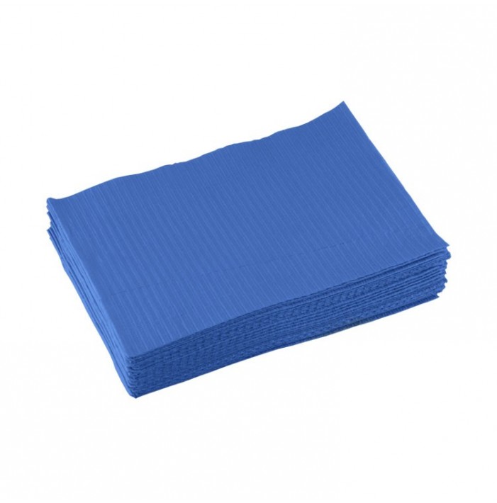 Dental Bibs, 3-ply, 33 x 45 cm, Blue (Pack of 500 pieces)