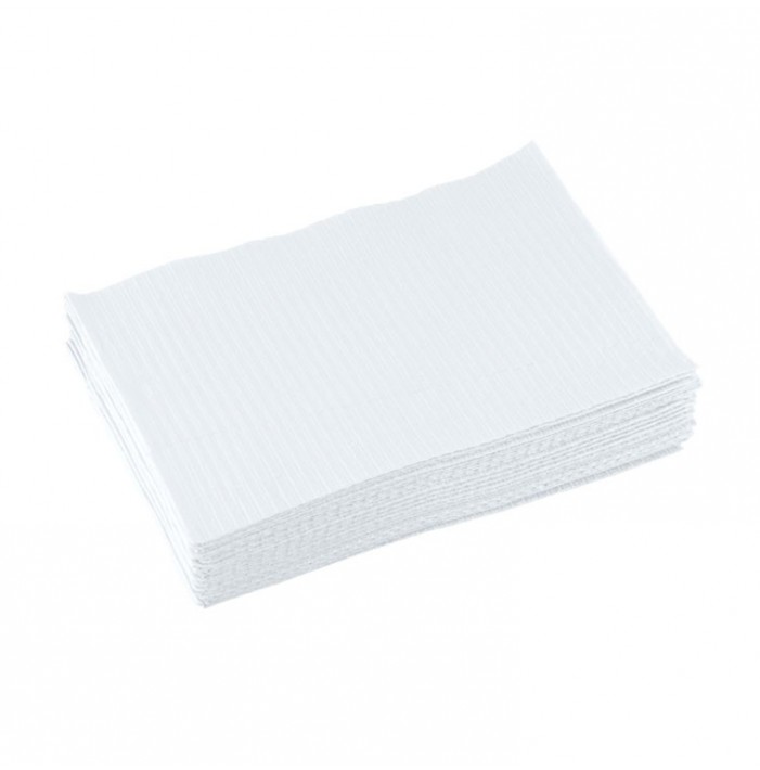 Dental Bibs, 3-ply, 33 x 45 cm, White (Pack of 500 pieces)