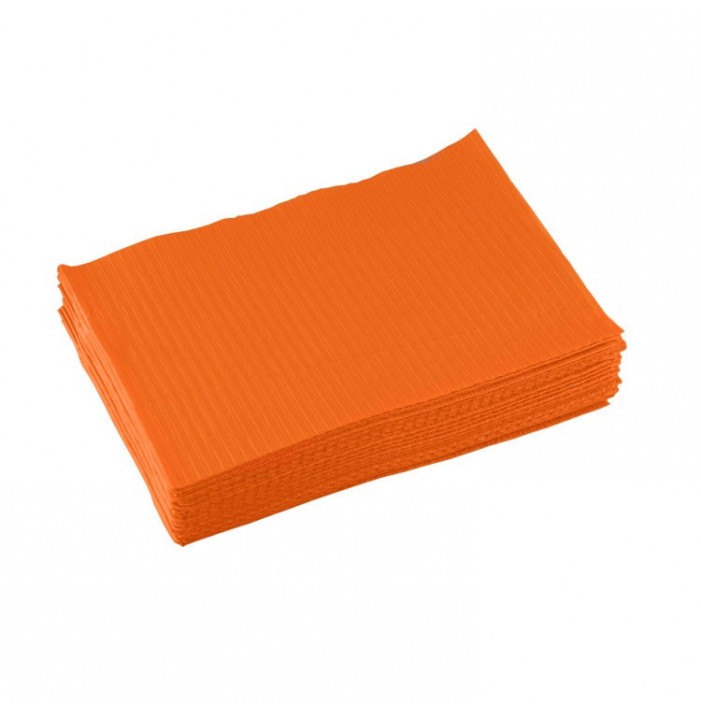 Dental Bibs, 3-ply, 33 x 45 cm, Orange (Pack of 500 pieces)